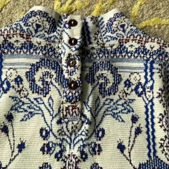 Anthropologie sleeveless mock turtleneck retro 60s tapestry top medium - Picture 5 of 6